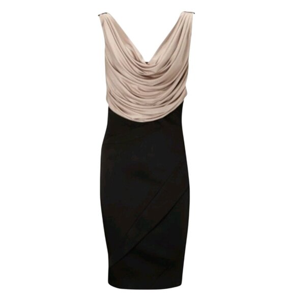 Karen Millen Cowl Front Back Ladder Back Bandage Skirt Designer Dress Size 6 - Picture 4 of 10